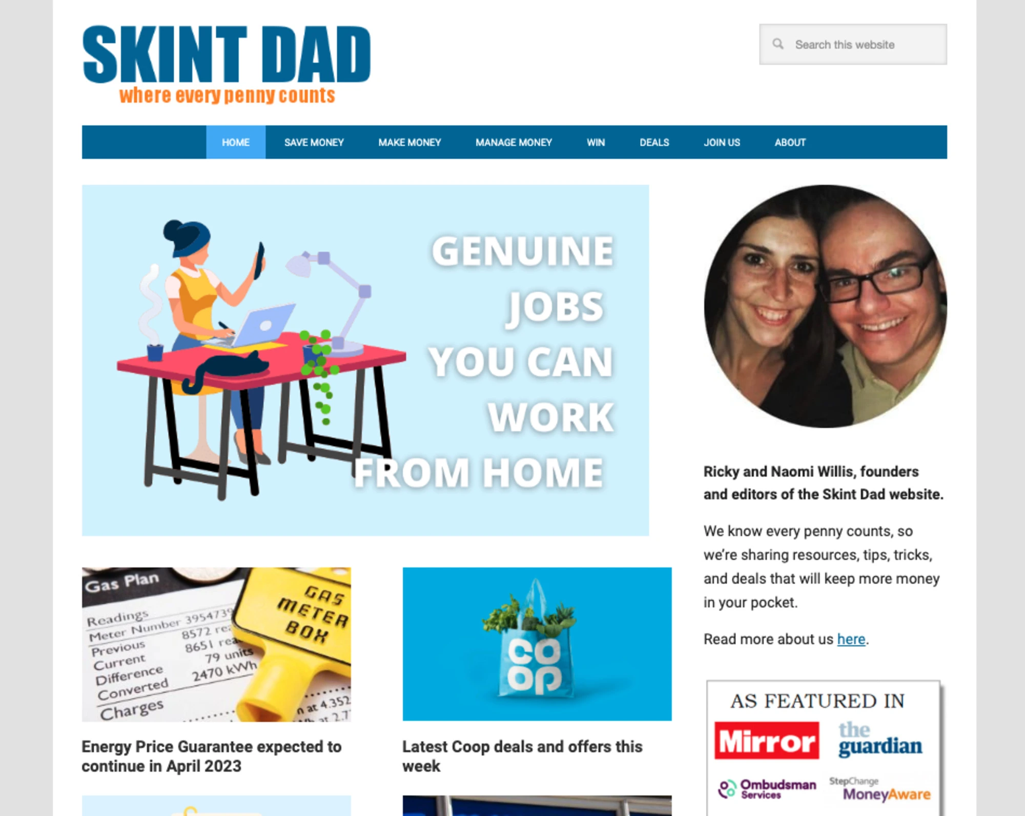 The Skint Dad website.